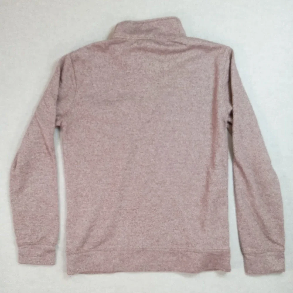 Banana Republic Marlo Button Mock Sweater Mens S Burgundy Marled Pullover
